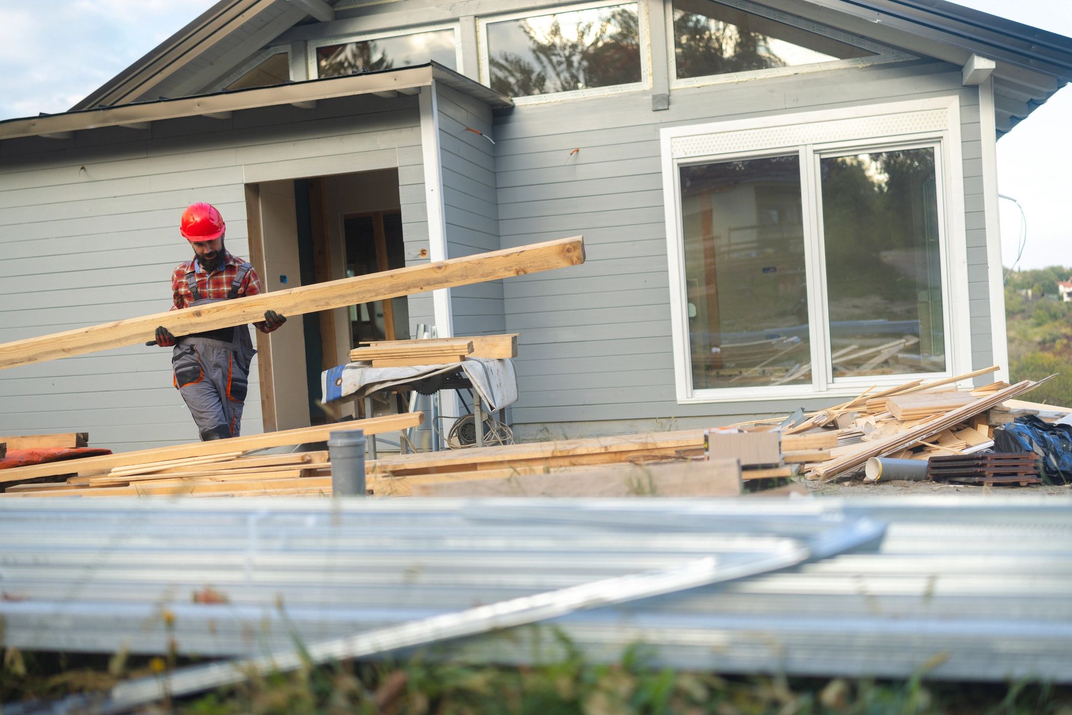 Contractor ready to perform exterior repair work